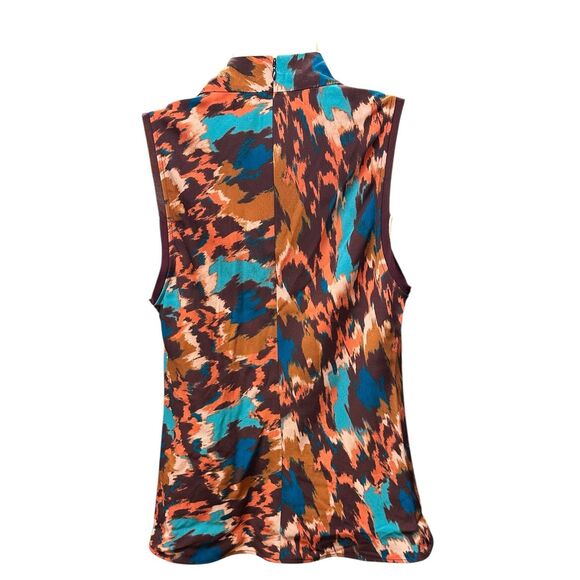 ULLA JOHNSON Cleo printed crepe top in Orange NWT Size 4 - Picture 6 of 8